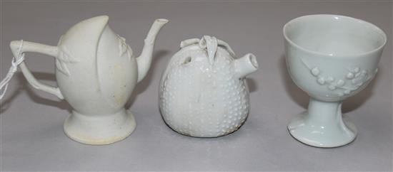 Three Qing dynasty whitewares